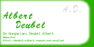 albert deubel business card